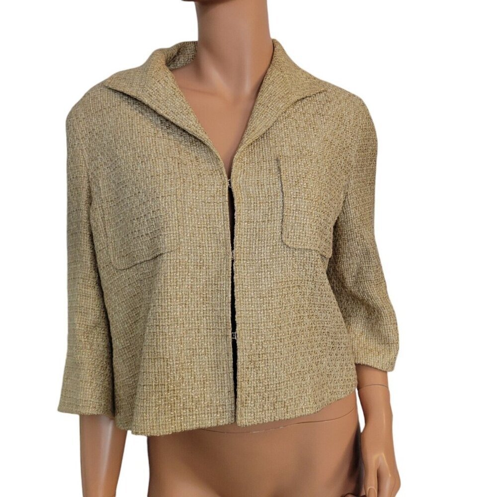 Lafayette 148 Tweed Blazer Womens Size 12 Petite Career Office Wear Crop…